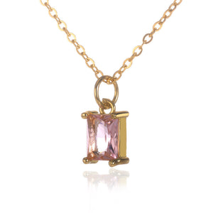 Simple Women's Niche Design Color Zircon Necklace