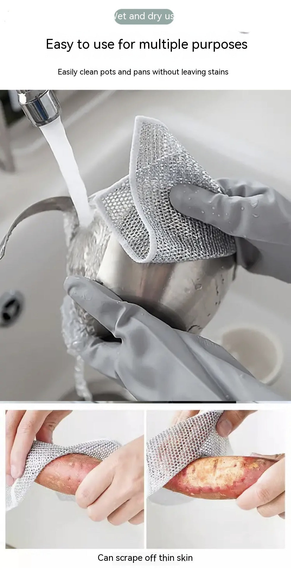Steel Wire Ball Cloth Kitchen Cleaning Dishcloth